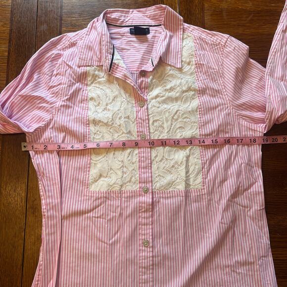 U.S. Polo Assn. Pink Pinstripe Lace Button Down Shirt M - Picture 13 of 13